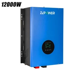 12KW Solar Hybrid Inverter Off Grid 48V DC to 110/240V Built-in2 MPPT Controller