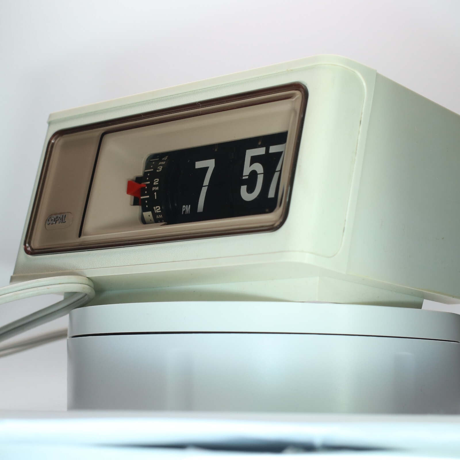 Copal Flip Clock Alarm RP160 White Space Age 1970s With Box Excellent