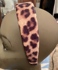 Retro Brown Leopard Cheetah Faux Suede 1.5  W Headband