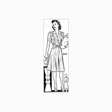 Past Patterns 4142 - Mid 1940s Day Dress Sewing Pattern bust size 32"