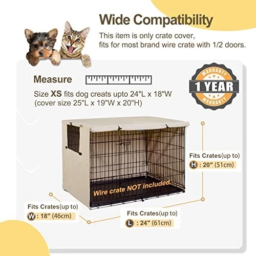 24 inches Dog Crate Cover Durable Polyester Pet Kennel Cover
