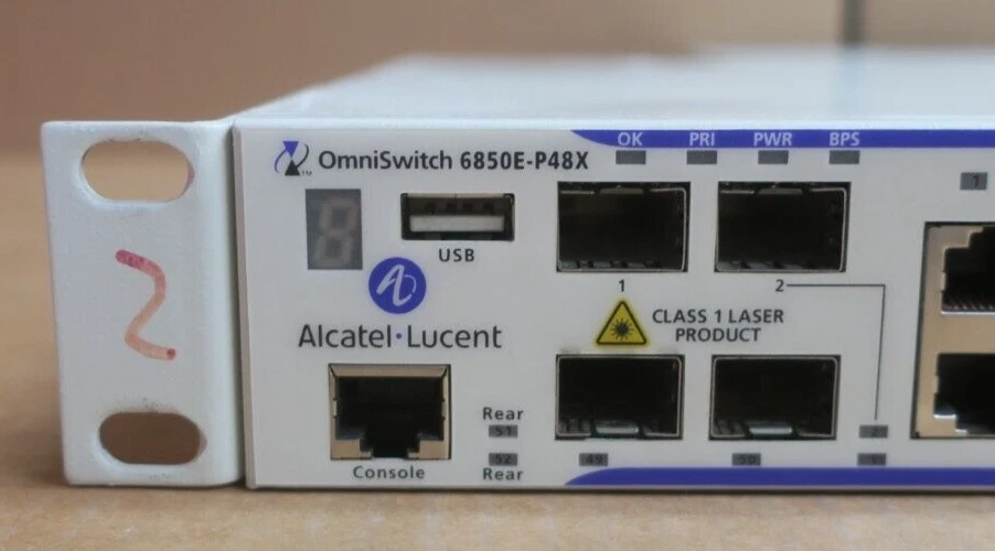Alcatel-Lucent OmniSwitch OS6850E-P48X 46x 1GbE PoE 2x SFP/RJ45 2x SFP+ Switch - Image 2 of 4