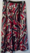 SKIRT Silky Feeling Wrap Tie Sz 8/10 by Uniform John Paul Richard Red Black