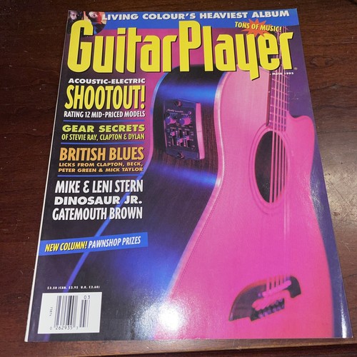 VINTAGE Guitar Player Magazine March 1993 Living Colour Dinosaur Jr GREAT ADS