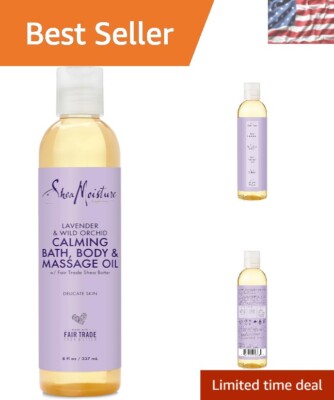 Calming Lavender Wild Orchid Oil 8 oz - Deep Moisturizing for Sensitive Skin