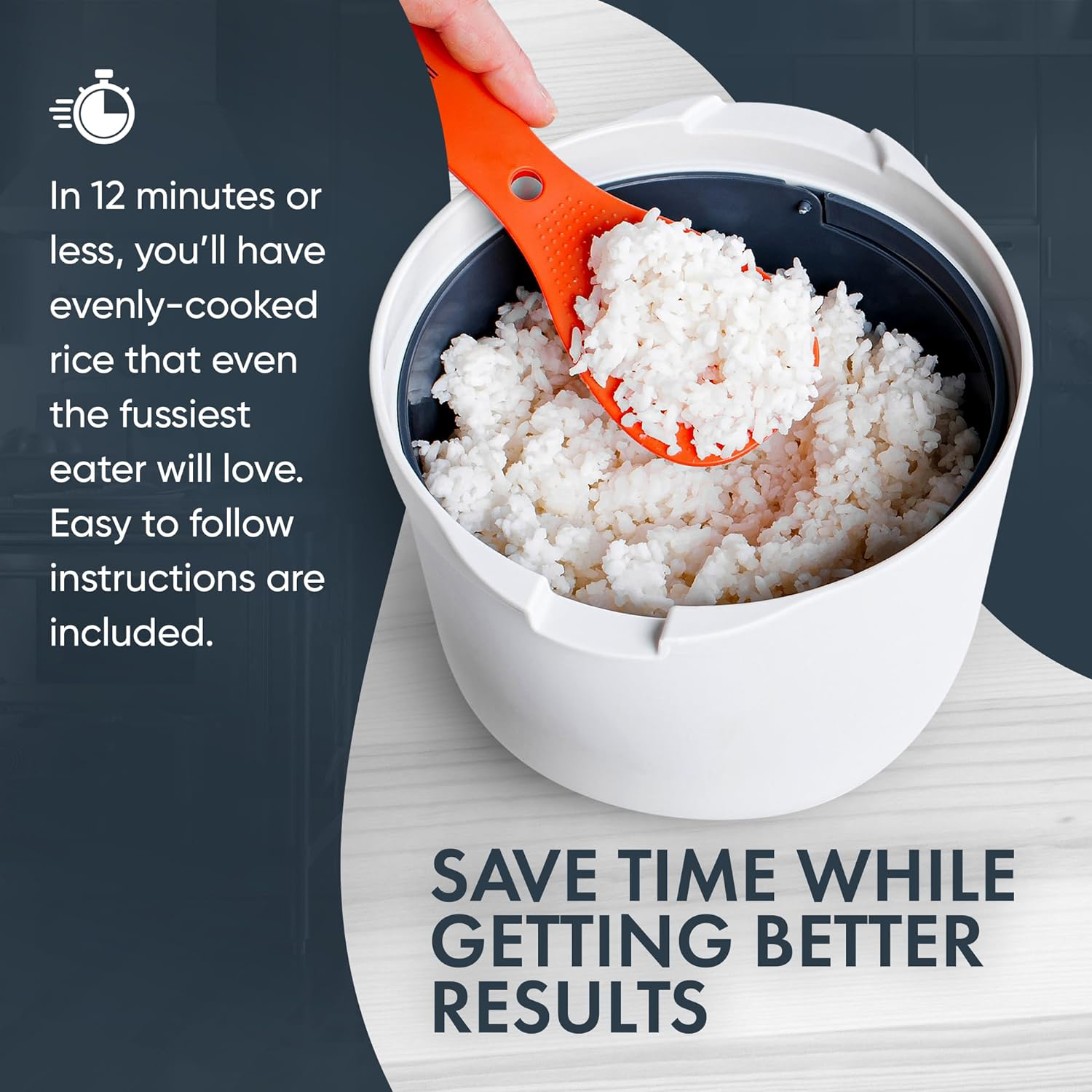 Zwippy Microwave Rice Cooker Steamer & Pasta Cooker with Strainer, 8