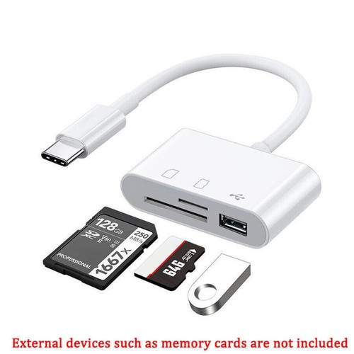 Kartenleser 3 in 1 Handy Tablet angeschlossen mit Typ-C auf USB SD TF Kabel - Bild 3 von 7