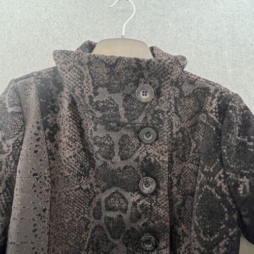 DESIGUAL Coat UK 12 Womens Dark Brown Textured Winter Autumn Smart Party EUR 40 - Picture 8 of 14