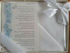 Mother of Groom to Son Hankie Handkerchief Wedding Poem Gift Keepsake NEW