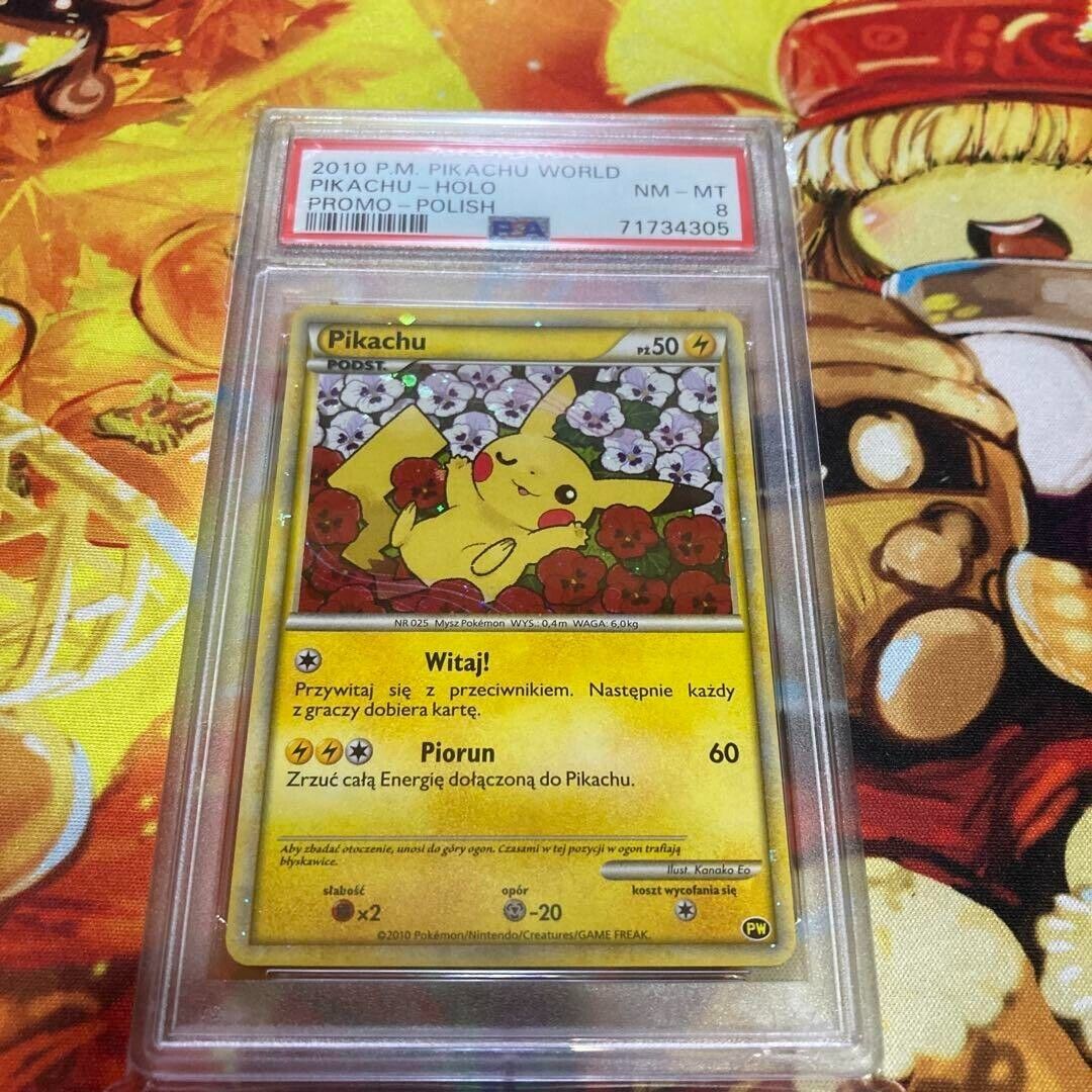PSA 8 Pikachu World Promo Polish Pokemon Card Holo 2010 Gem PSA 8 Pikachu World Promo Polish Pokemon Card Holo 2010 Gem