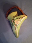 Roseville Apple Blossom Wall Pocket With Twig Handle #1