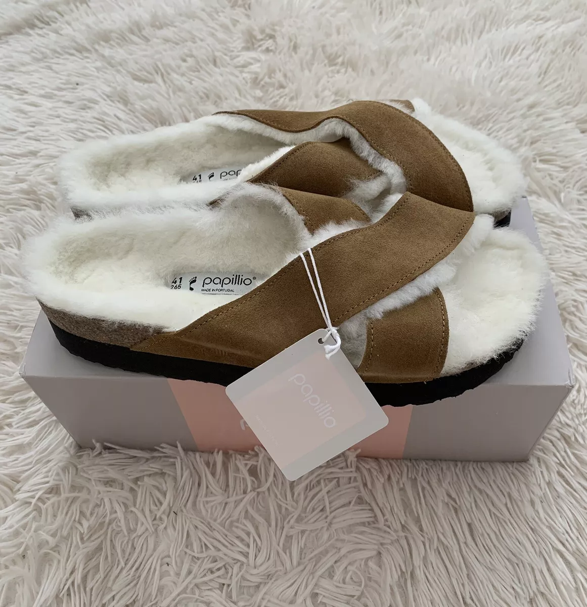 Birkenstock Papillo daytona shearling sandal In Tea US Sz 10 Euro 41 Narrow