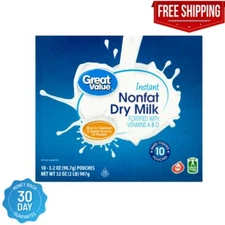 Great Value Instant Nonfat Dry Milk, 3.2 Oz, 10 Count