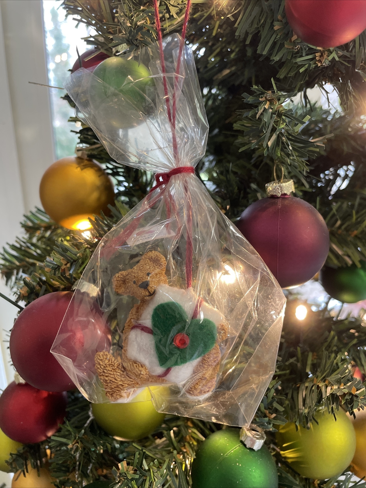 Handmade Embellished Teddy Christmas Tree Decoration/diy Christmas/5cm