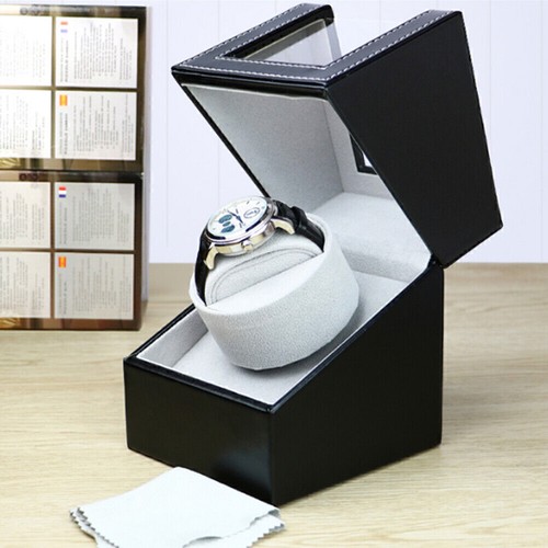 Luxury Automatic Single Watch Winder Mechanical Watch Winding Motor Leather Box - Picture 13 of 72
