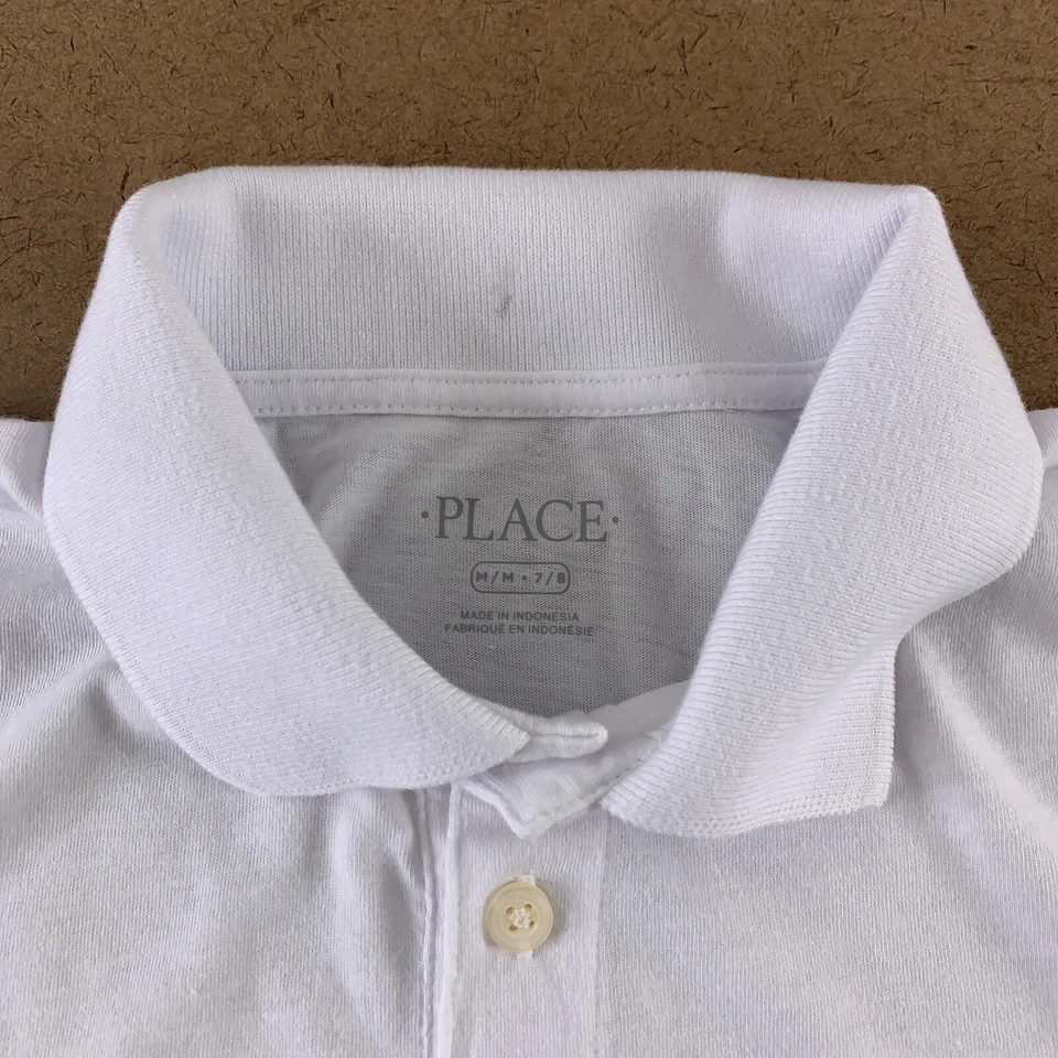 The Children's Place Niños Mediano 7/8 Blanco Uniforme Manga Corta Piqué Paquete de 2 Nuevo Foto 3 de 4