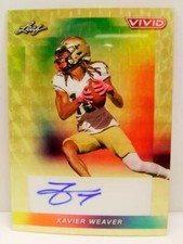 Marketplace image: XAVIER WEAVER TRUE 1/1 GOLD SUPERFRACTOR AUTO FUTURES LEAF VIVID FOOTBALL 2024