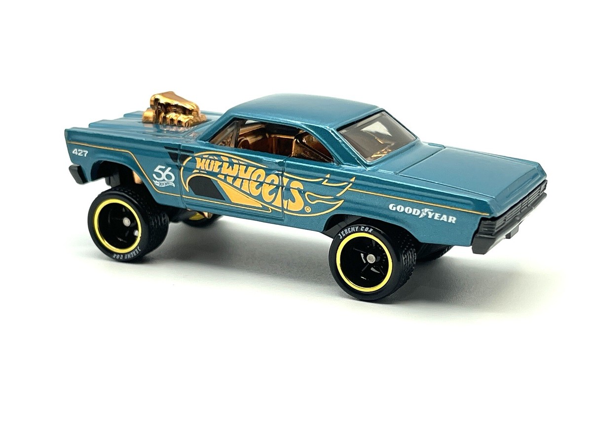 Hot Wheels '65 Mercury Comet Cyclone Gasser teal CUSTOM WHEEL SWAP