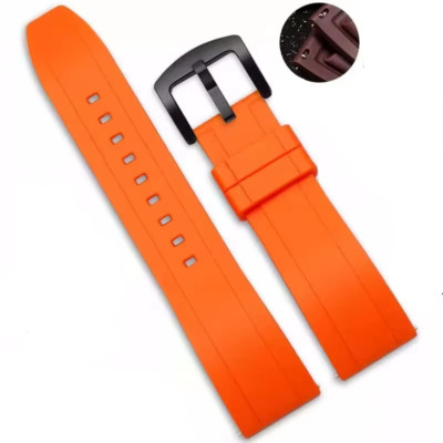 Quick Release Watchband 20mm 22mm 24mm Black Orange Rubber Strap for Seiko Omega