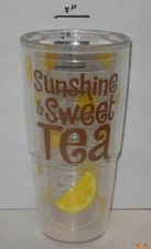 24 oz Tervis Tumbler Sunshine Sweet Tea Lemons Yellow Brown