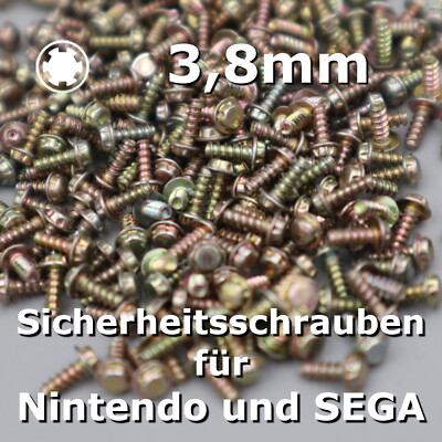 6x Nintendo SEGA Schrauben Security Bit Screws 3,8 - SNES N64 GameBoy NES 3.8mm