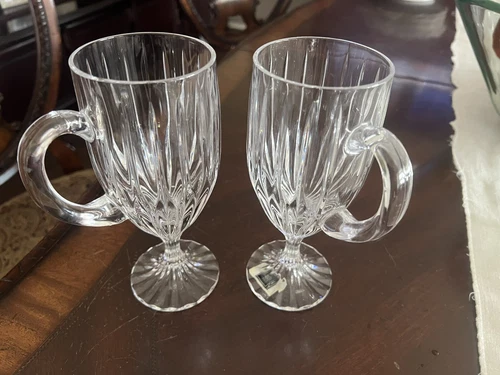 Mikasa PARK LANE Crystal 7 3/8" Tall Irish Coffee Mugs - Set of 2