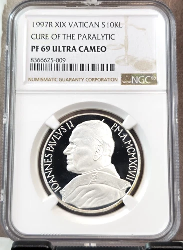 1997 VATICAN SILVER 10000 LIRE CURE OF THE PARALYTIC NGC PF 69 ULTRA CAMEO RARE