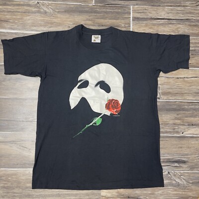 Vintage 1986 Phantom of Opera Mask Rose Single Stitch Tee Made In USA Men L EUC