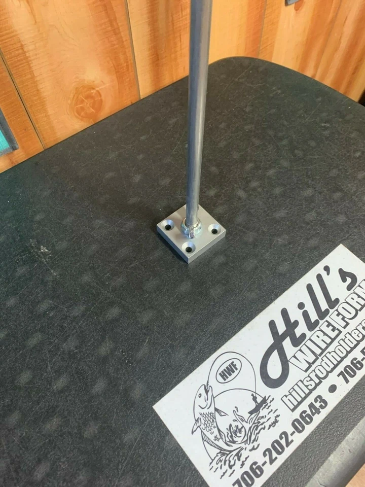 Barra en T de 24" con poste de acero inoxidable de 12” y 4 soportes recubiertos carrete pescador EE. UU.* Foto 2 de 2