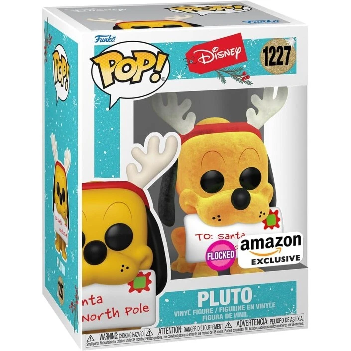 Figura Funko Pop! Disney Holiday Pluto Modelo 1227| 66369 Edición Flocked Exclus - Imagen 2 de 3