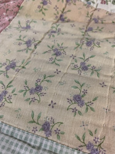 Handmade “Summer Garden”63”x53” Patchy Satin Flowers Block Wall Quilt Bed Decor - Picture 17 of 23
