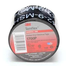 3M Temflex Mining-Grade Vinyl Electrical Tape 1700P Printed, 3/4" x 66' 2 pc