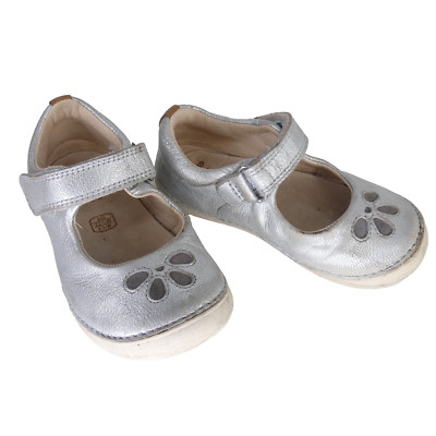 Clarks Kleinkind Baby Schuhe Softly Eden Silber Kinder Erstlingsschuhe Größe UK 6G EU 22,5