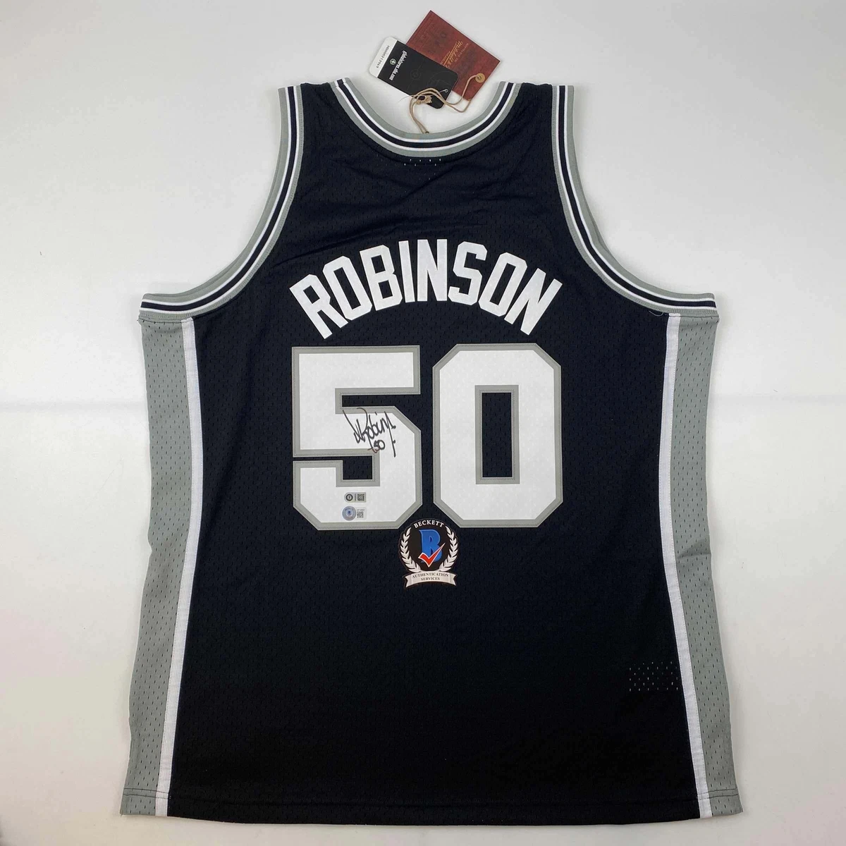 Autographed Signed David Robinson Spurs Black Authentic M N Jersey Beckett COA