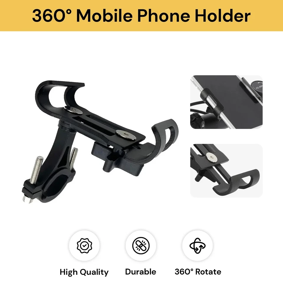360° Motorcycle Phone Holder Handlebar Mount Bike Mobile Stand Universal - image 2 of 4
