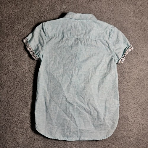 DENIM & FLOWER RICKY SINGH Boys Mint Blue Casual Button-Down Shirt Size 11/12 - Picture 11 of 13