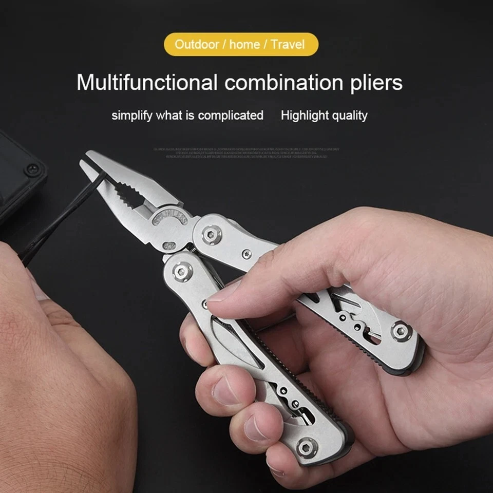 Stainless Steel Survival Multi-Tool with Plier Knife Wire Cutter File