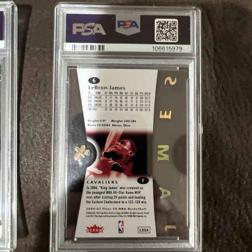 Lote secuencial PSA 2006-2007 Fleer Ex Michael Jordan, LeBron James, Kobe Bryant - Imagen 7 de 7