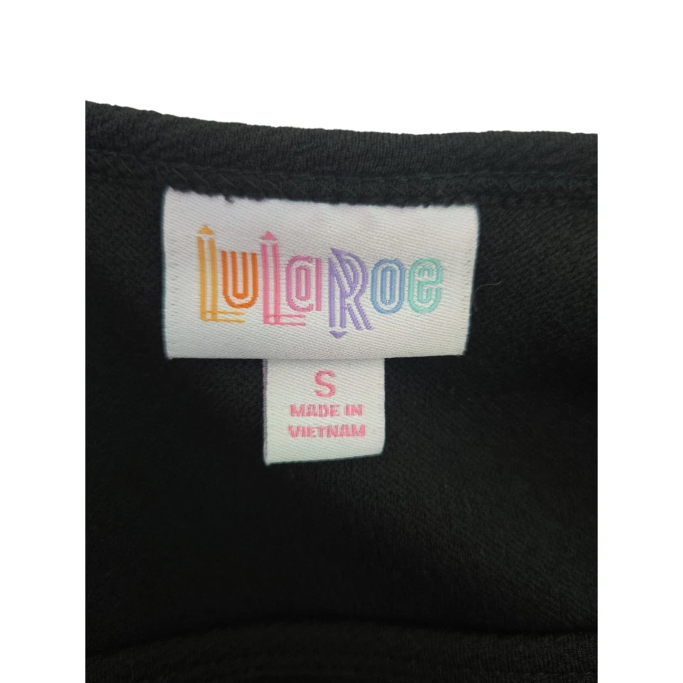 Vestido midi LuLaRoe negro manga larga pata de gallo en capas talla pequeña Foto 2 de 4