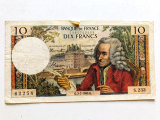 1966 France 10 Francs banknote