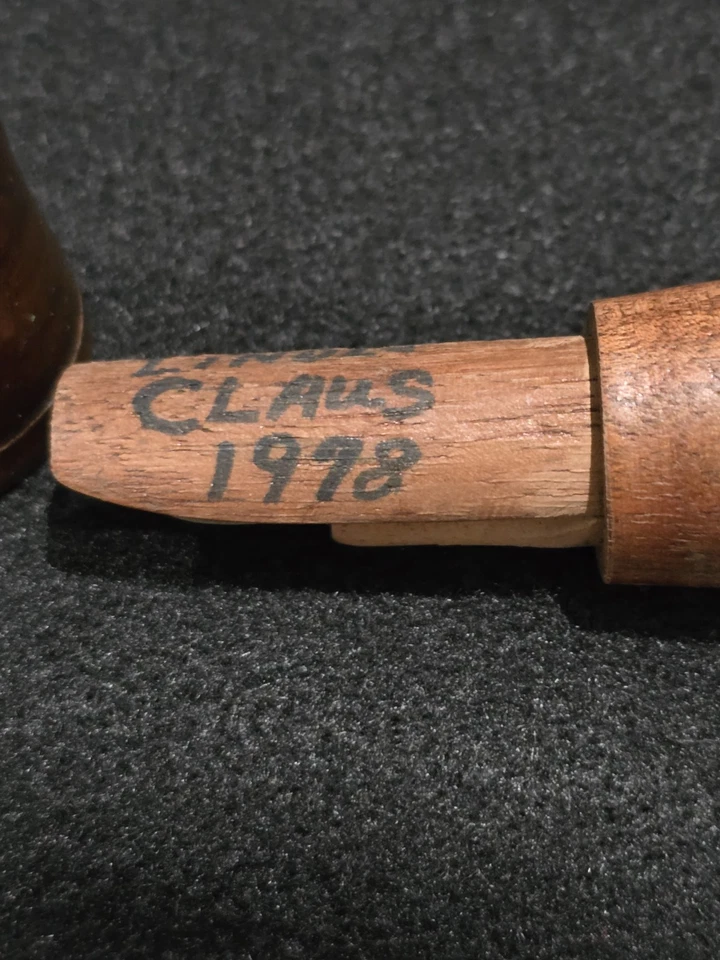 Duck Call 1978 de Lindle Claus de Alten/Pittsfield, IL. Doble firmado y fechado @12 Foto 3 de 4
