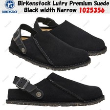 Birkenstock Lutry Premium Suede Black width Narrow 1025356 Unisex Size