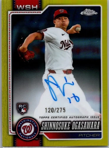 2026 Topps Chrome #RA-SO Shinnosuke Ogasawara Rookie Autographs Yellow Ref /275