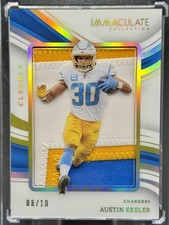 2023 Panini Immaculate Austin Ekeler Clearly Number Patch /10 Charger Commanders