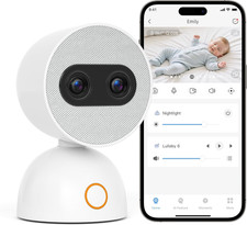 Split Screen Video Baby Monitor with 2 Cameras, Dual 4MP Cameras with 6X Zoom, 7