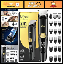 3-in-1 Waterproof Beard Trimmer Kit for Men, Electric Razor Hair Clippers, Gro
