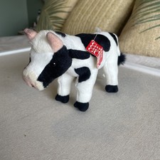 Vintage Y2K Era Gund Mini Cow Plush Farm Collection Crew w/ Tags 8 Long