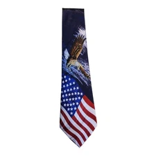 American Flag Eagle Polyester Tie Steven Harris Office Casual Business Merica