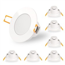 6x Recessed LED Spotlights Flat Panel Ceiling Spot Lights IP65 White Downlights