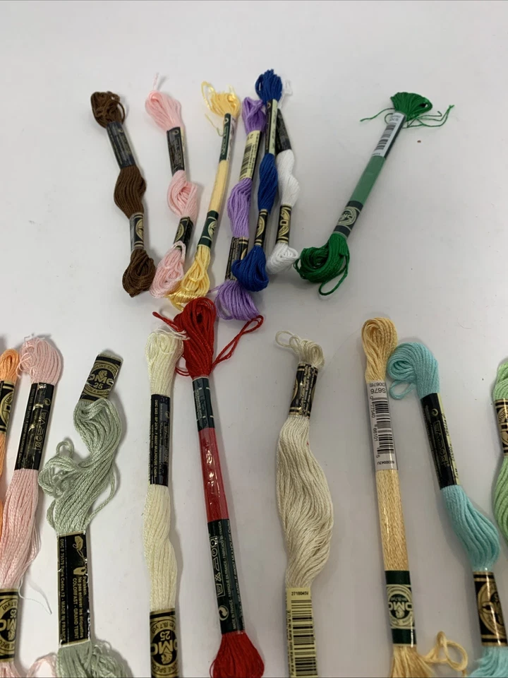 Vintage Embroidery Floss Cross-stitch 37 Skeins MEZ DMC Anchor J&P Coats Various - Image 4 of 4